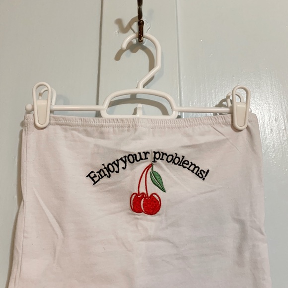 SHEIN Women’s “Enjoy Your Problems” Tube Top - Picture 2 of 3